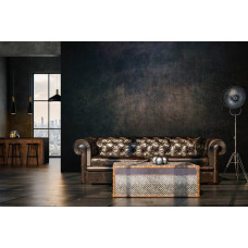 Eine Fototapete mit einer schwarzen Betonwand in einem modernen industriellen Stil, ideal für ein Wohnzimmer.