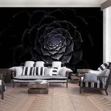 Fototapete mit schwarzer Blumenmalerei für Wohnzimmer und Schlafzimmer.