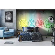 Eine verspielte Vliestapete mit Xbox-Symbolen und Gaming-Motiv, ideal fürs Schlafzimmer.