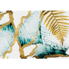 Weißer und grauer Marmor sind auf dieser Fototapete für einen sauberen, industriellen Look mit subtilen Nuancen kombiniert.