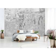 Eine industrielle Fototapete mit Beton für das Schlafzimmer.