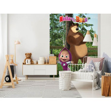 Eine Kindertapete von Mascha und dem Bären für das Babyzimmer und Kinderzimmer.