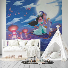 Eine Fototapete von Disneys Aladdin und Jasmin in ihrer verzauberten Welt.