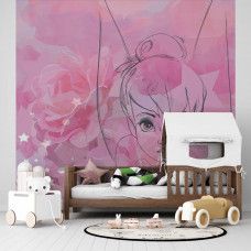 Eine Fototapete von Disneys Tinkerbell mit ihren magischen Feenflügeln, perfekt für das Kinderzimmer.