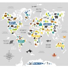 Weltkarte Kindertapete, perfekt für junge Entdecker und Abenteurer.