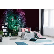 Eine Fototapete mit abstrakter Löwenkunst für Schlafzimmer.