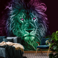 Eine Fototapete mit abstrakter Löwenkunst für Wohnzimmer und Schlafzimmer.