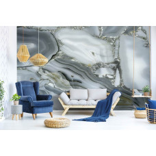 Eine stilvolle Marmor-Fototapete mit luxuriösem Stein-Look, perfekt für ein Wohnzimmer.