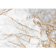 Weiße und goldene Marmormuster, perfekt für einen luxuriösen Look in einem modernen Interieur.