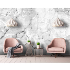 Eine Fototapete aus Marmor in einem luxuriösen und industriellen Stil, geeignet für ein Esszimmer.