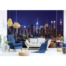 Eine Fototapete von New York mit der Stadt in Amerika für das Wohnzimmer.