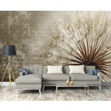 Fototapete Löwenzahn im Wohnzimmer.