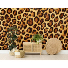 Eine Fototapete mit Leopardenmuster, passend für einen Geschäftsräum.