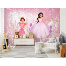 Eine Fototapete mit einem Märchenschloss für einen Prinzessinnenball im Kinderzimmer und Mädchenzimmer.