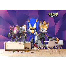 eine Fototapete mit Sonic Prime im Spielzimmer, wo die energiegeladenen Farben und ikonischen Charaktere eine aufregende und lebendige Spielumgebung schaffen.