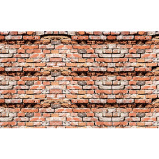 Fototapete von einer industriellen Ziegelwand mit roten Ziegeln.