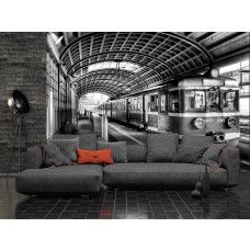 Fototapete Bahnhof für das Wohnzimmer.