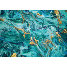 Türkis und Gold vereinen sich auf dieser Fototapete zu einem schönen Marmormuster, was sie zu einem auffälligen Element in jedem Raum macht.