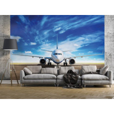 Flugzeug-Fototapete für das Wohnzimmer.