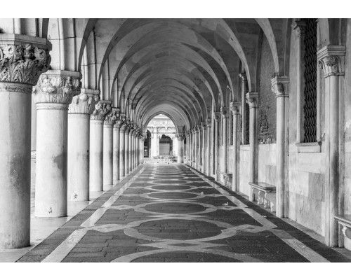 3D-Fototapete eines Flurs mit Säulen, Korridor mit griechischen architektonischen Thema.