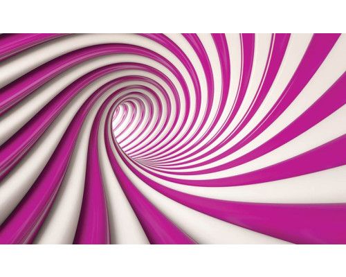 Eine Fototapete mit einer Spirale in Rot und Weiß in 3D-Optik.