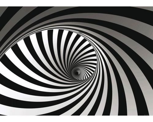 3D Fototapete Spirale schwarz/weiß