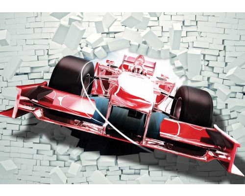 Fototapete eines roten Formel-1-Autos, schnell und sportlich.