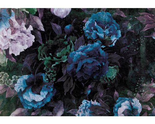 Malerei mit Blumen Fototapete, bunte künstlerische Details.