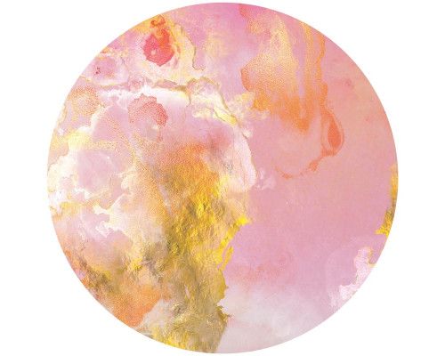 Rosa und goldene Marmortapete Kreis mit einem luxuriösen Look.