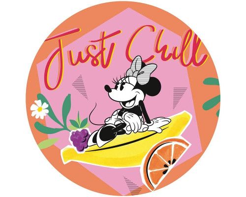 Wallpaper Kreis von Minnie Mouse in einer entspannten Stimmung, Chillen an einem sonnigen Tag mit fröhlichen Farben.