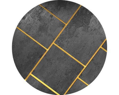 Moderne tegels met gouden voegen, stijlvol afgebeeld op een behangcirkel.