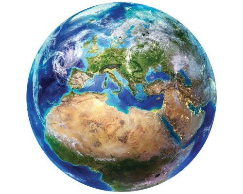 Wallpaper Kreis mit einem Globus der Erde, einschließlich Kontinente und Ozeane.