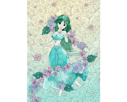 Jasmin mit lila Blumen Fototapete, ideal für ein märchenhaftes Zimmer.