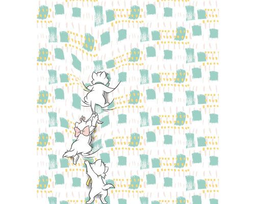 Kitty Climbers Fototapete mit verspielten Katzen, die auf Bäume klettern, perfekt für das Kinderzimmer.