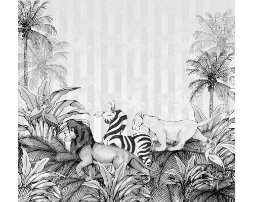 König der Löwen Fototapete mit einer epischen Szene aus dem Film, perfekt für ein abenteuerliches Kinderzimmer.