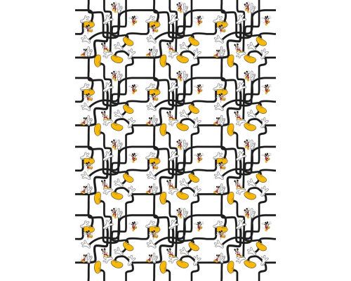 Disney Mickey Mouse Labyrinth Fototapete mit einem lustigen und verspielten Muster für das Kinderzimmer.