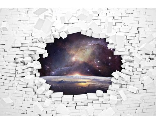 3D-Fototapete des Universums, des Weltalls und des Weltraums, beeindruckend und futuristisch.