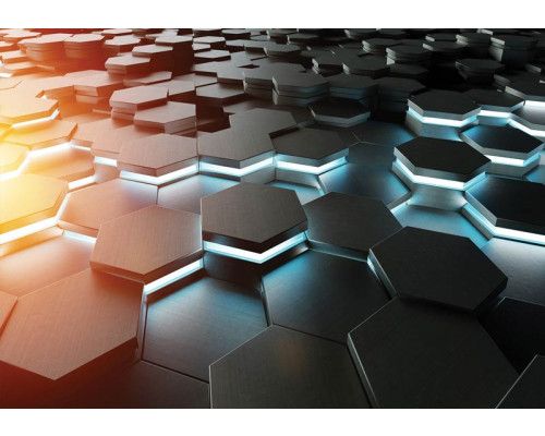 3D-Gaming-Fototapete für ein Spielzimmer, mit einem realistischen Effekt einer virtuellen Welt für Gamer.