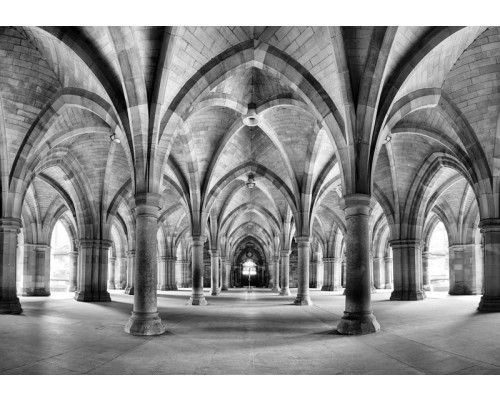 Fototapete eines 3D-Gebäudes mit Säulen, imposante Architektur.