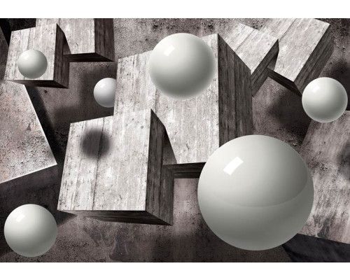 3D geometrische Formen, Fototapete mit abstrakten und futuristischen Formen für eine moderne Atmosphäre.