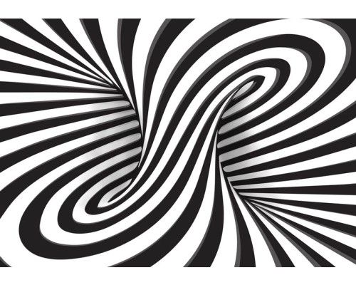 3D-Tornado, gerendert in Schwarz-Weiß auf einer Fototapete mit abstraktem und kraftvollem Design.