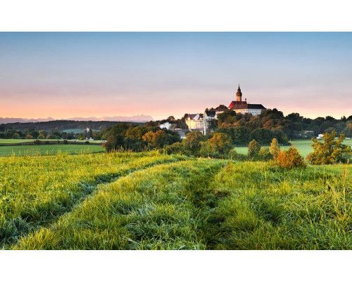Fototapete Kloster Andechs mit einer malerischen Aussicht.