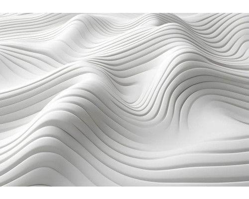Fototapete mit abstrakten weißen Wellen in einem kunstvollen Linienmuster.