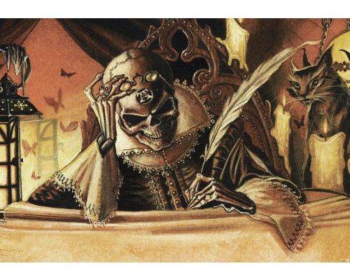 Schädel und Totenkopf Fototapete, dunkle Alchemie Kunst mit einer geheimnisvollen Aura.