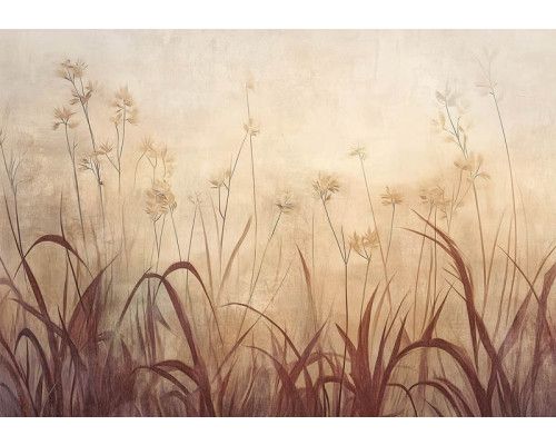 Fotobehang met artistieke palmbomen in zwart-witte illustratiestijl.