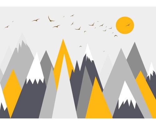 Fototapete Berglandschaft Illustration