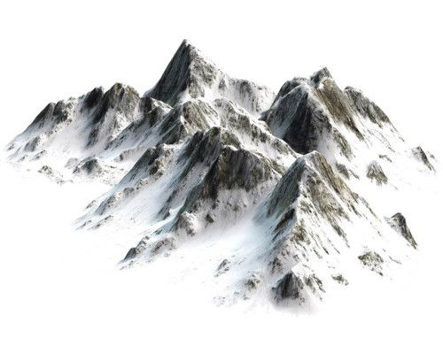 Fototapete von verschneiten Berggipfeln des Mount Everest in einer beeindruckenden Berglandschaft.