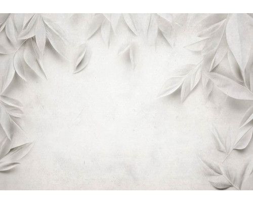 Fotobehang met een verfijnd bladpatroon in ton-sur-ton stijl met natuurlijke kleurnuances.