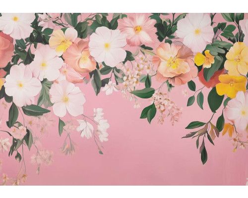 Fotobehang met artistieke palmbomen in zwart-witte illustratiestijl.