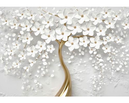 Fototapete eines abstrakten Blumenbaums, bunt und künstlerisch.